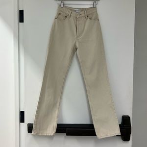 Zara Cream Straight Leg Jeans